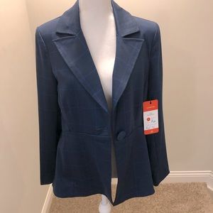 Blue Check Stretch Blazer